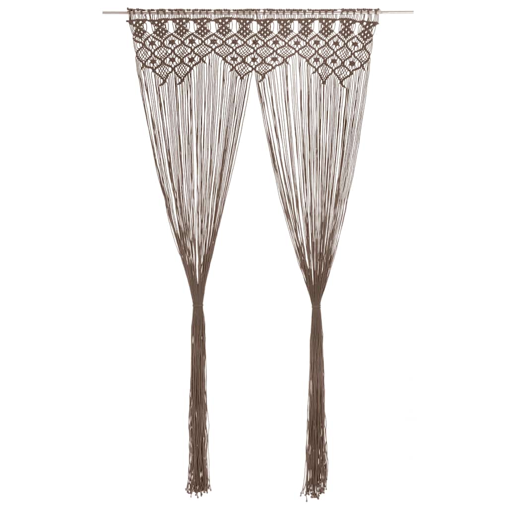 Vidaxl gordijn macramé 140x240 cm katoen taupe