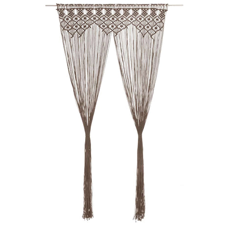 Vidaxl gordijn macramé 140x240 cm katoen taupe