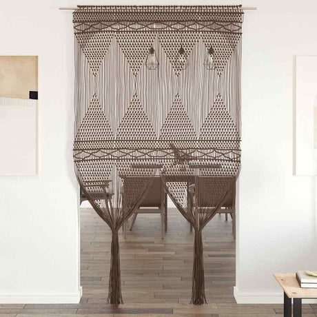 Vidaxl gordijn macramé 140x240 cm katoen taupe