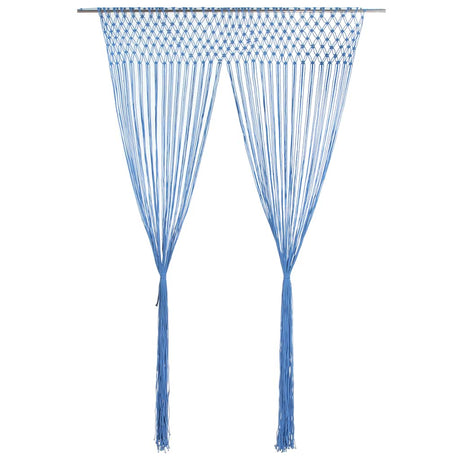 Vidaxl gordijn macramé 140x240 cm katoen blauw