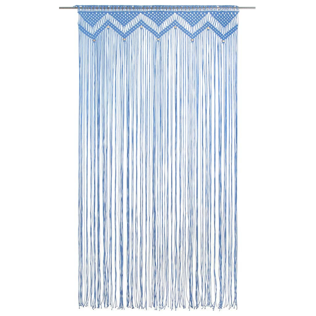 Vidaxl gordijn macramé 140x240 cm katoen blauw