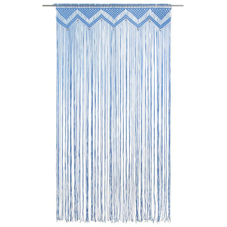 Vidaxl gordijn macramé 140x240 cm katoen blauw