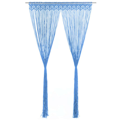 Vidaxl gordijn macramé 140x240 cm katoen blauw