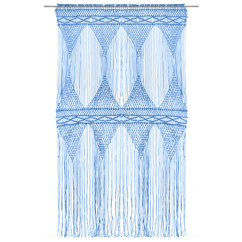 Vidaxl Vorhang Macramé 140x240 cm Baumwollblau