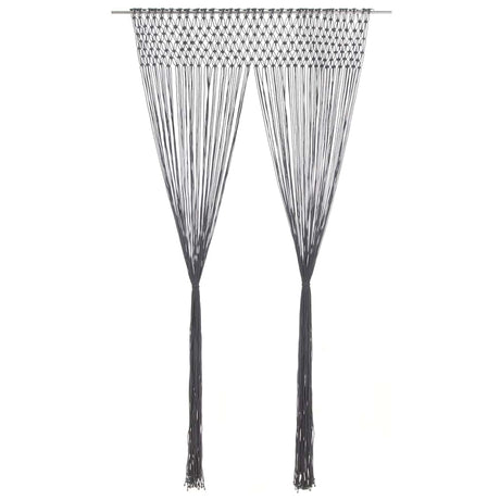 Vidaxl gordijn macramé 140x240 cm katoen antraciet