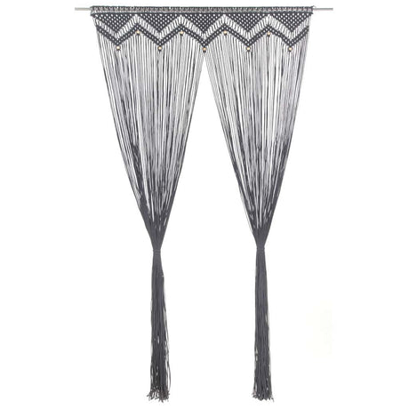 Vidaxl gordijn macramé 140x240 cm katoen antraciet