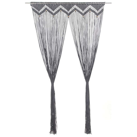 Vidaxl gordijn macramé 140x240 cm katoen antraciet