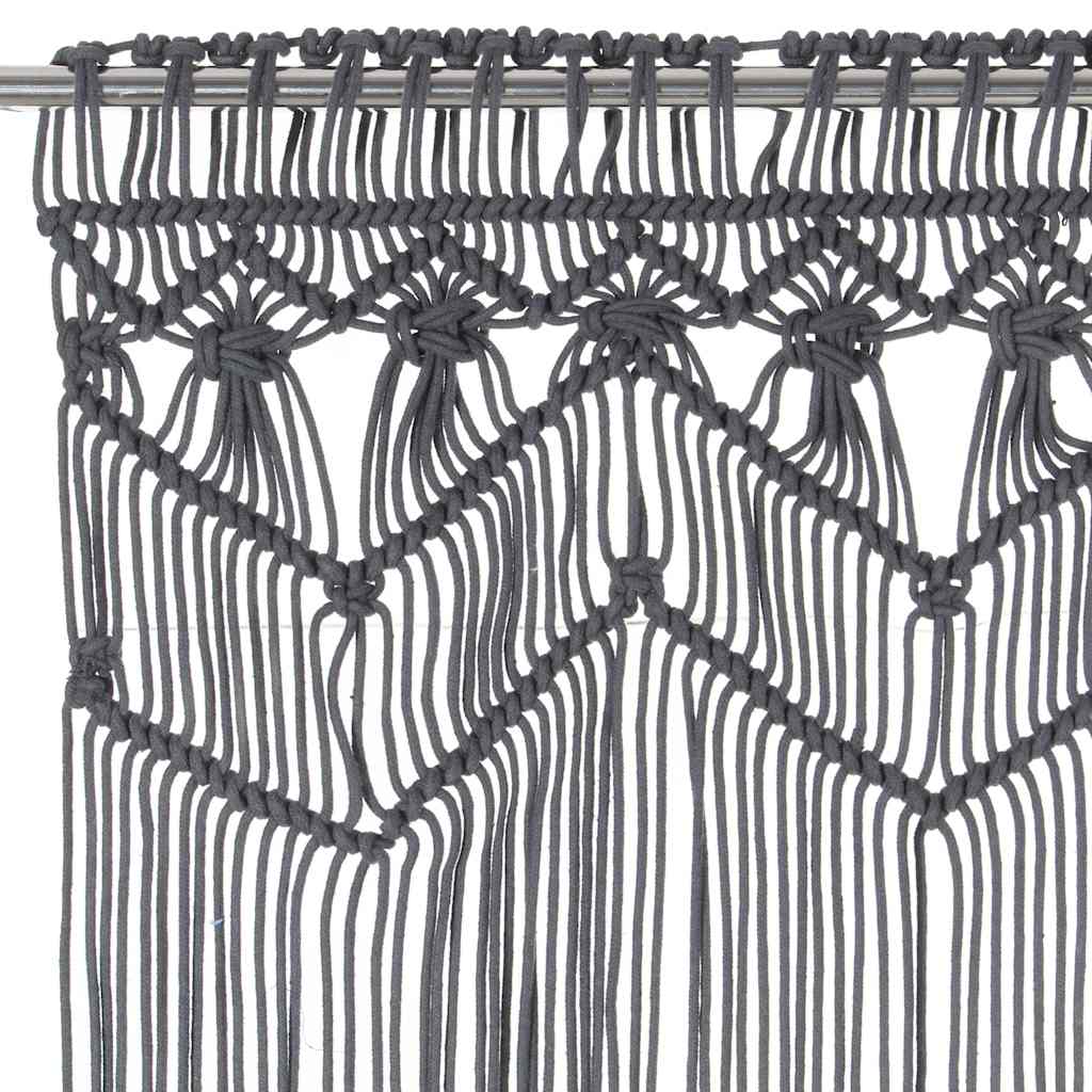 Vidaxl gordijn macramé 140x240 cm katoen antraciet