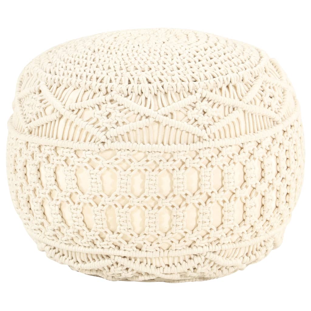 Vidaxl poef macramé handgemaakt 45x30 cm katoen