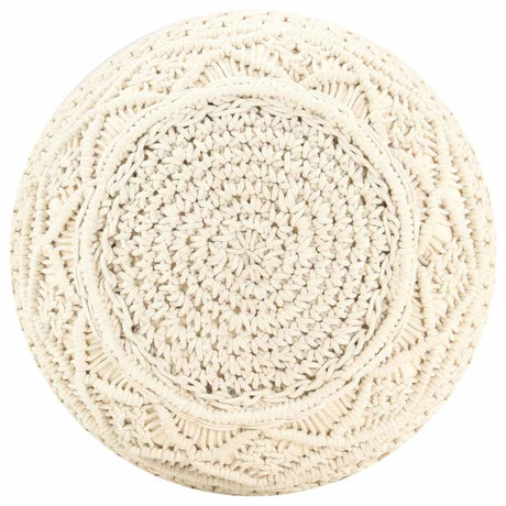 Vidaxl poef macramé handgemaakt 45x30 cm katoen
