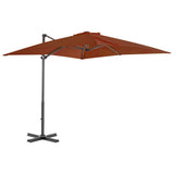 Vidaxl flytende parasol med aluminiumstang 250x250 cm terrakotta -farget