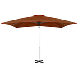 Vidaxl zweefparasol met aluminium paal 250x250 cm terracottakleurig