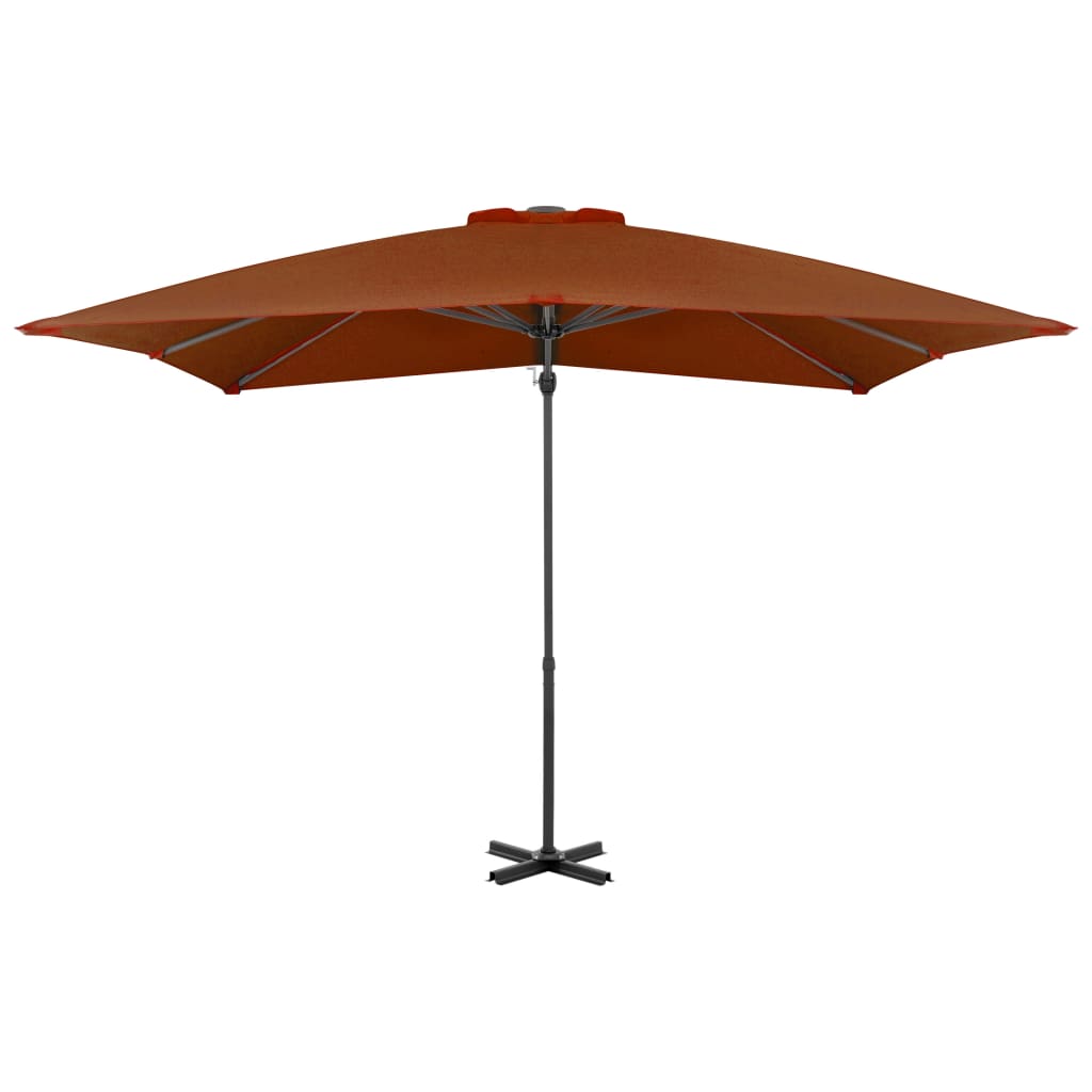 Vidaxl flytende parasol med aluminiumstang 250x250 cm terrakotta -farget