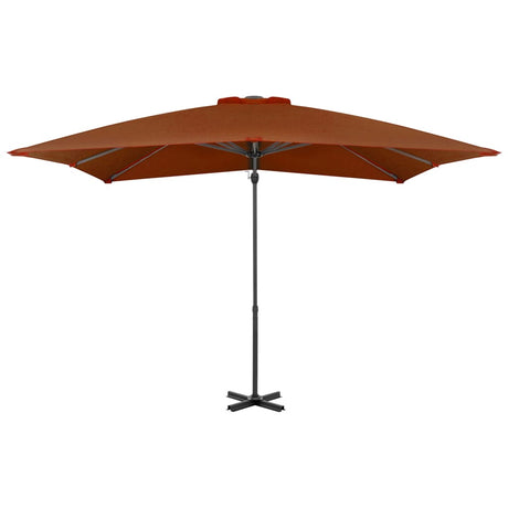 Vidaxl flytende parasol med aluminiumstang 250x250 cm terrakotta -farget