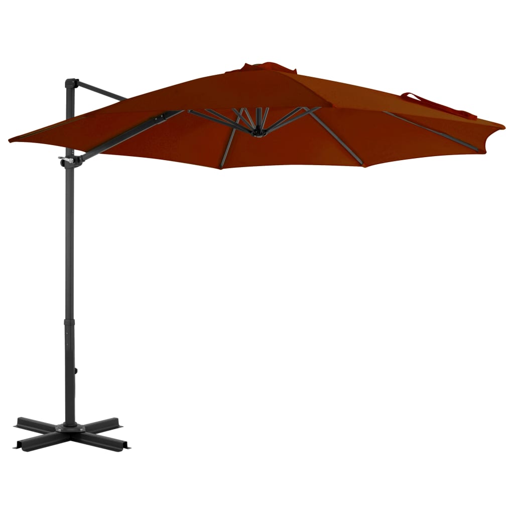 Vidaxl Floating parasol with aluminum pole 300 cm terracotta -colored