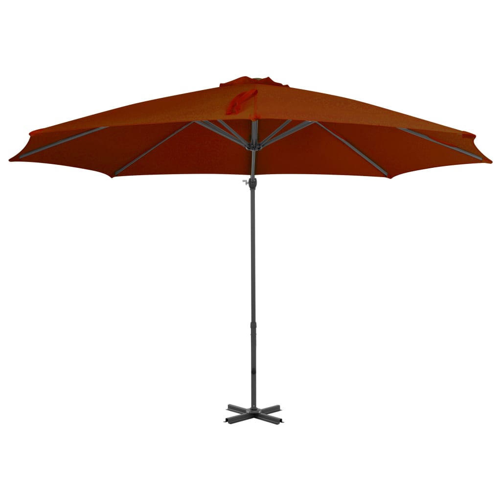 Vidaxl Floating parasol with aluminum pole 300 cm terracotta -colored