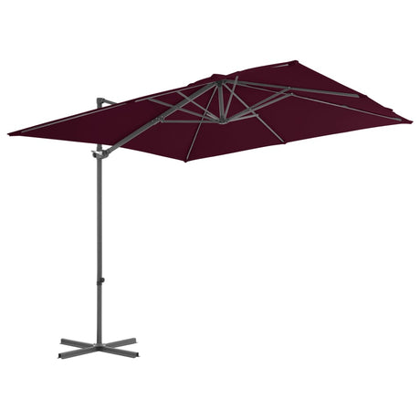 Vidaxl flytende parasol med stålstang 250x250 cm burgunder rød