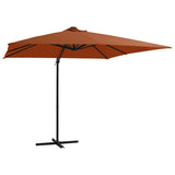 Parasol flottant vidaxl avec éclairage LED 250x250 cm en terre cuite