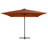 Parasol flottant vidaxl avec éclairage LED 250x250 cm en terre cuite