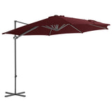 Vidaxl flytende parasol med stålstang 300 cm Bordeaux rød