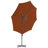 Vidaxl Parasol flottant avec poteau en acier 300 cm en terre cuite -colored