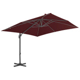 Vidaxl flytende parasol med aluminiumstang 400x300 cm burgunder rød