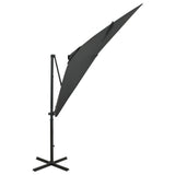 Vidaxl flydende parasol med stang og LED -belysning 250 cm Anthracite farve