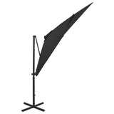 Vidaxl flytende parasol med stolpe og LED -belysning 250 cm svart