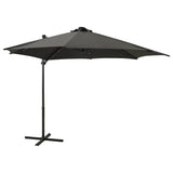 Vidaxl flytende parasol med stolpe og LED -belysning 300 cm Antracittfarge