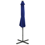 Vidaxl flytende parasol med stolpe og LED -belysning 300 cm Azure Blue