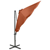 Vidaxl flytende parasol med stolpe og LED -belysning 300 cm terrakotta farge