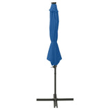 Vidaxl flytende parasol med stolpe og LED -belysning 300 cm Azure Blue