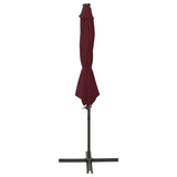 Vidaxl zweefparasol met paal en led-verlichting 300 cm bordeauxrood