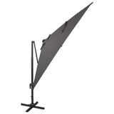 Vidaxl flytende parasol med stolpe og LED -belysning 300 cm Antracittfarge