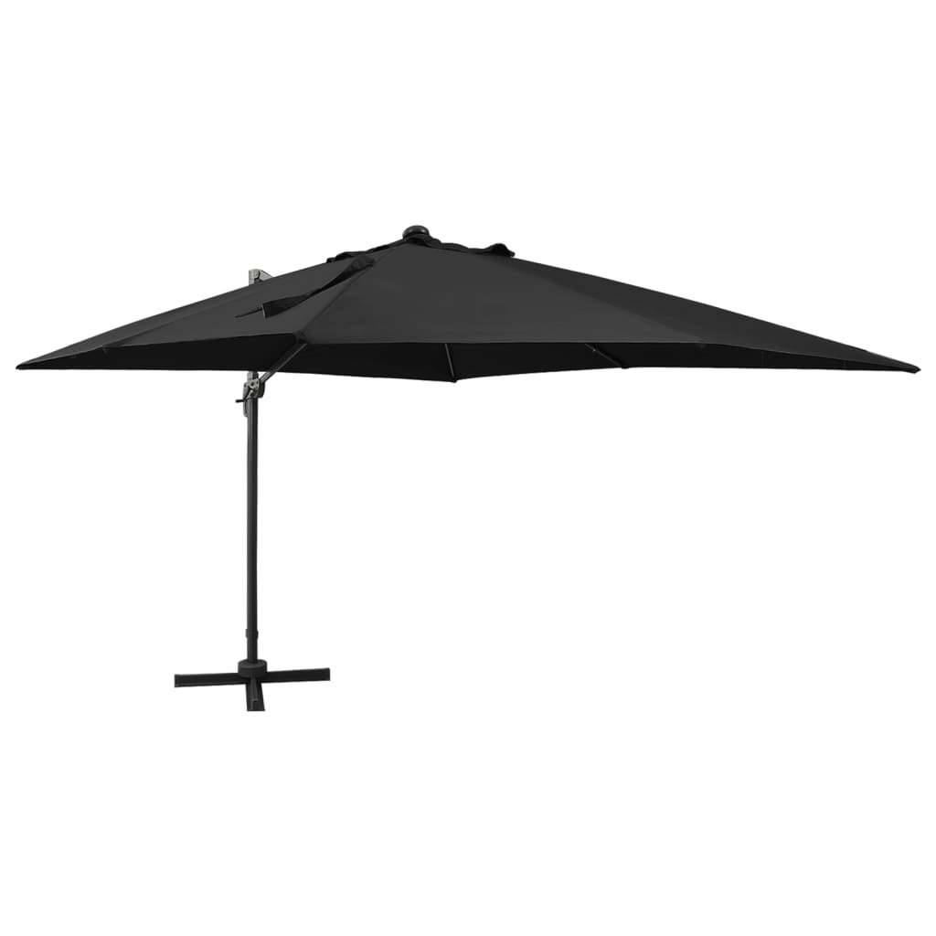 Vidaxl flytende parasol med stolpe og LED -belysning 300 cm svart