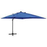 Vidaxl flytende parasol med stolpe og LED -belysning 300 cm Azure Blue