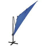 Vidaxl flytende parasol med stolpe og LED -belysning 300 cm Azure Blue