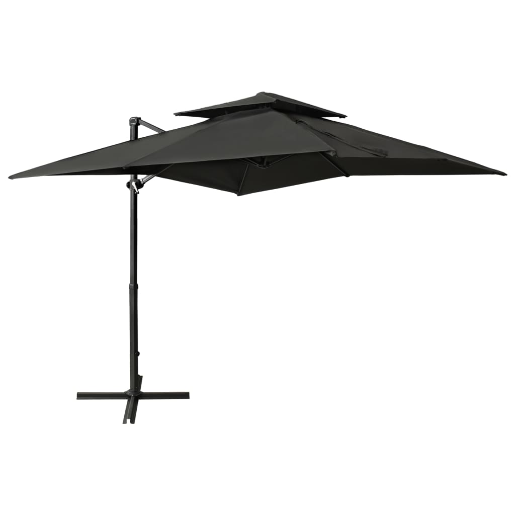 Vidaxl Floating parasol with double roof 250x250 cm anthracite -colored