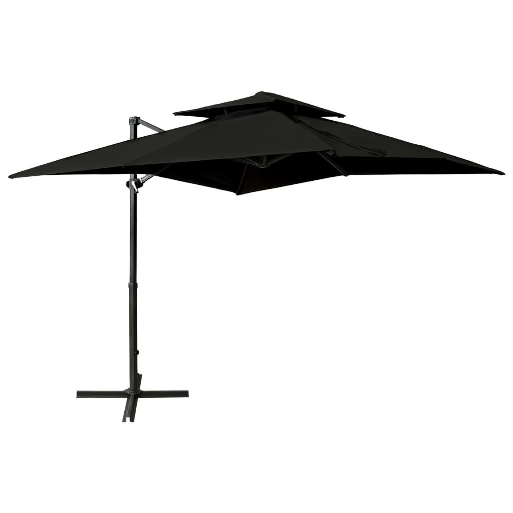 Vidaxl flytende parasol med dobbelttak 250x250 cm svart