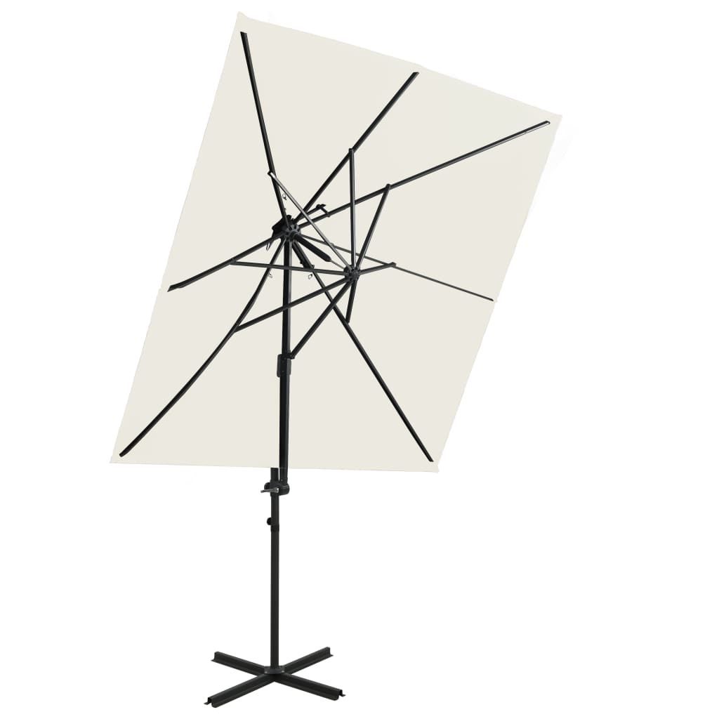 Vidaxl flytende parasol med dobbelttak 250x250 cm sand -farget