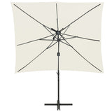 Vidaxl flytende parasol med dobbelttak 250x250 cm sand -farget