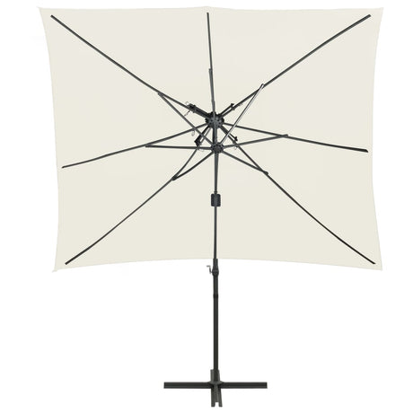 Vidaxl Floating parasol with double roof 250x250 cm sand -colored