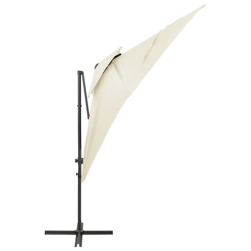 Vidaxl flytende parasol med dobbelttak 250x250 cm sand -farget