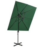 Vidaxl zweefparasol met dubbel dak 250x250 cm groen