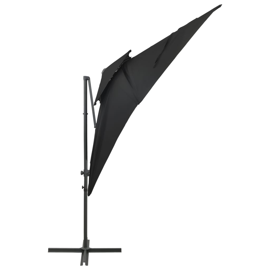 Vidaxl flytende parasol med dobbelttak 250x250 cm svart