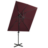 Vidaxl flytende parasol med dobbelttak 250x250 cm burgunder rød