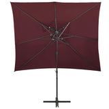 Vidaxl flytende parasol med dobbelttak 250x250 cm burgunder rød