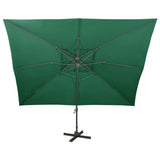 Vidaxl zweefparasol met dubbel dak 400x300 cm groen