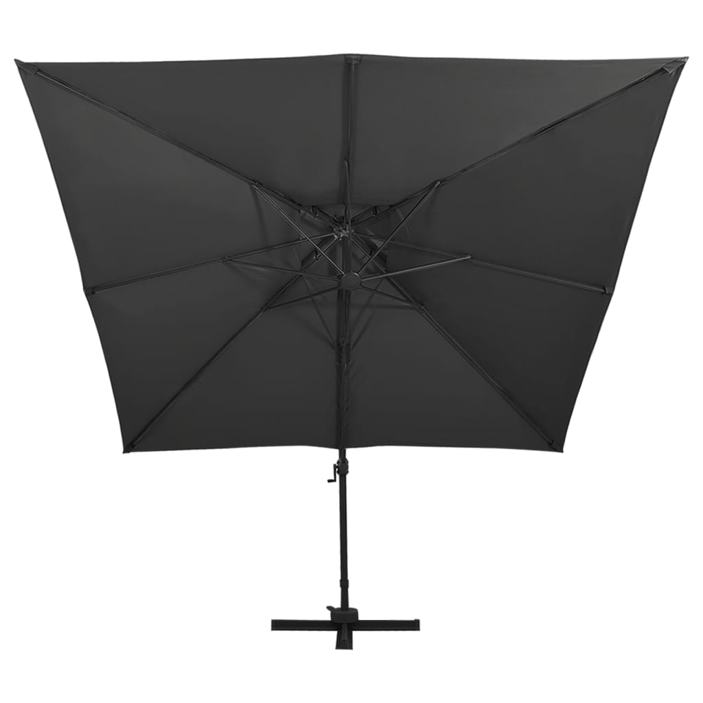 Vidaxl flytende parasol med dobbelt tak 300x300 cm svart