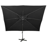 Vidaxl zwevende parasol met dubbele bovenkant zwart 400x300 cm